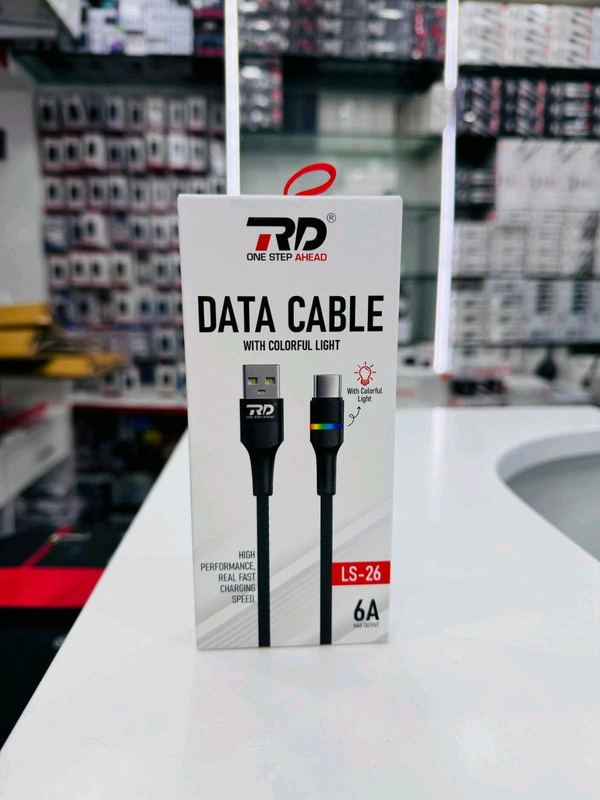 RD Ls - 26 (V8)  6A Fast Charging Micro Cable With Colourful Light 
