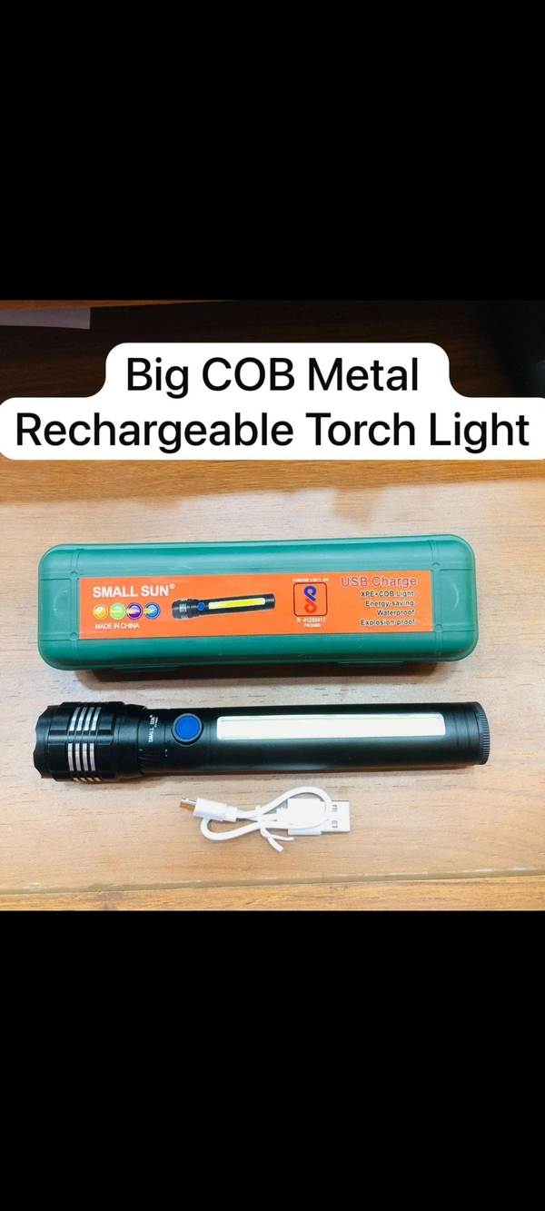 USB Torch 🔦 Big Size (Zooming & Blinking Light) Metal Body Available 