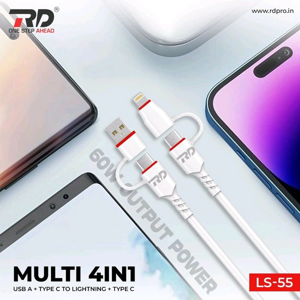 RD  New 4In1 60w  Fast Charging Cable Ls-55 Limited Stock 