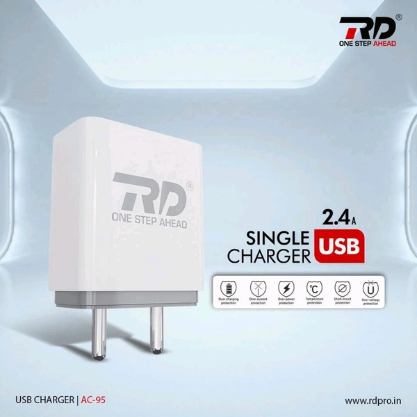 RD Ac-95  2.4 A Single Usb Type-c Charger ( 20pcs Side Bag Free )