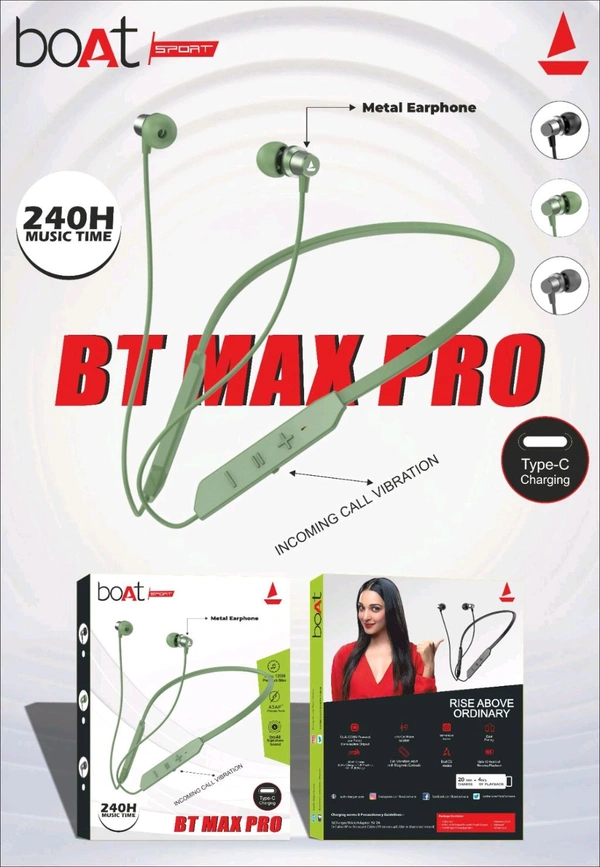 Boat New Wireless Nackband Bt Max Pro Incoming Call Vibration Limited Stock 