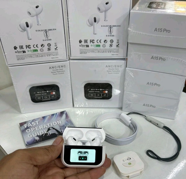 Airpods Pro 2 Display (A-15 Pro White ANC/ ENC) Double Dark Noise Reduction Touch Control 