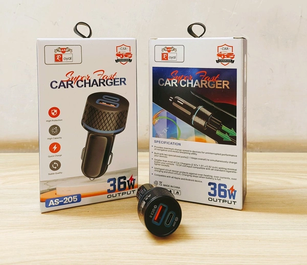 As Royal As-205 36Wts PD & Usb (Pd-20Wts QC 3.0) Car Adaptor 