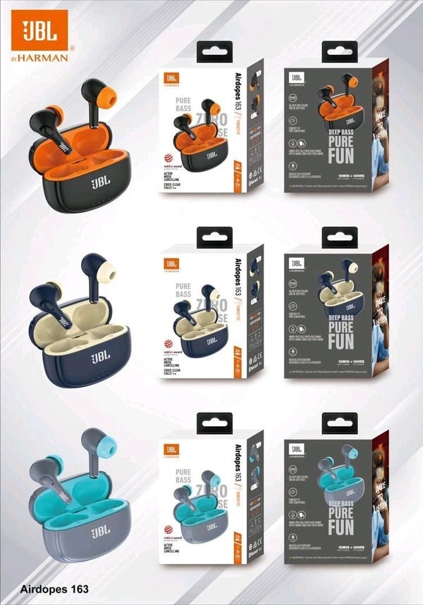Jbl New Airdopes B-163 Heavy Premium Superb Sound Quality Earbuds 