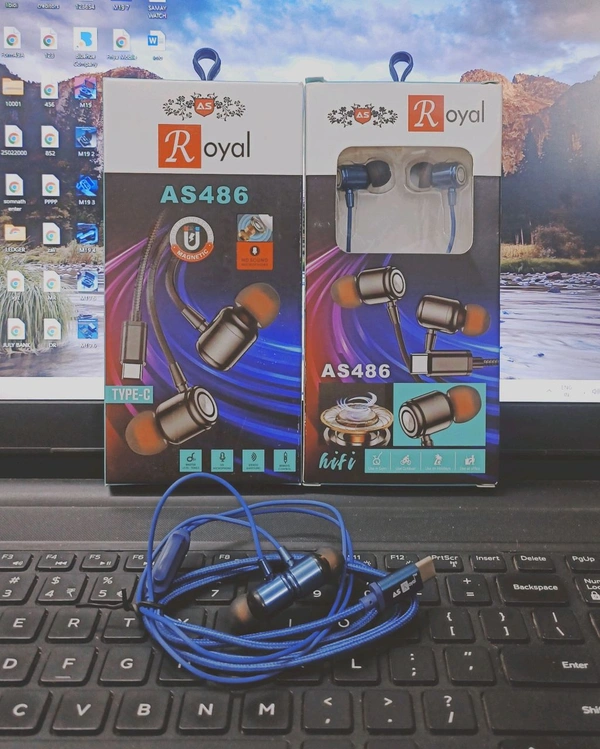 As Royal As-486 Heavy Quality Type C Jack Earphone (Proper Working & Support ⚡)