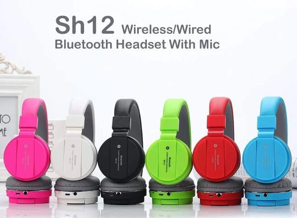SH-12 Wireless Headphones With Multi Colour 