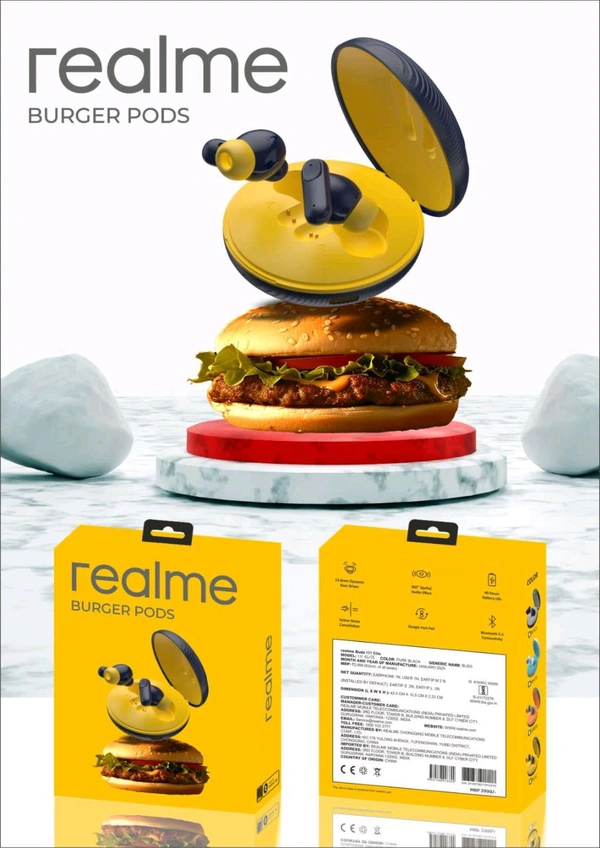 Realme New Burger Pods Heavy Quality Earbuds 