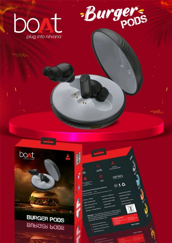 Boat New Burger Pods Heavy Quality Earbuds 