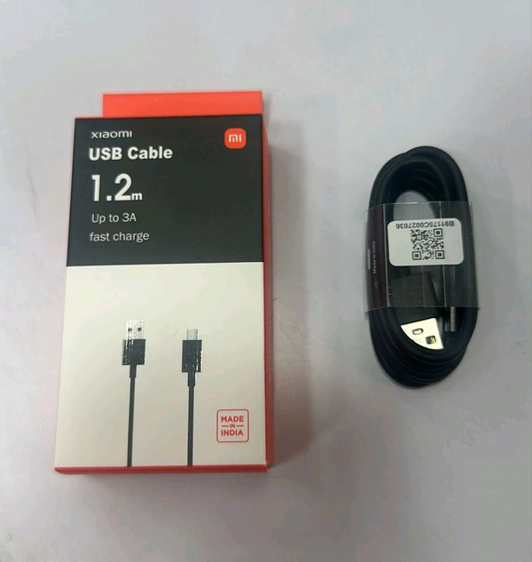 Mi Usb Cable 1.2Mtr Up To 3Amp Fast Charging V-8 Cable Box Pecking 