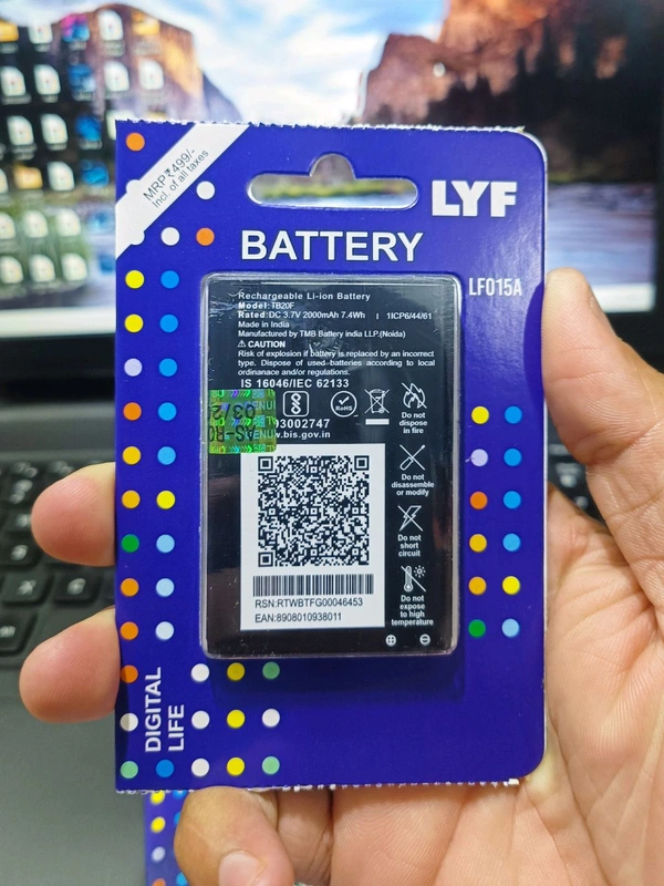 (LYF) 2000mAh Jio Care Og Battery Box Pecking With 1 Year Warranty 