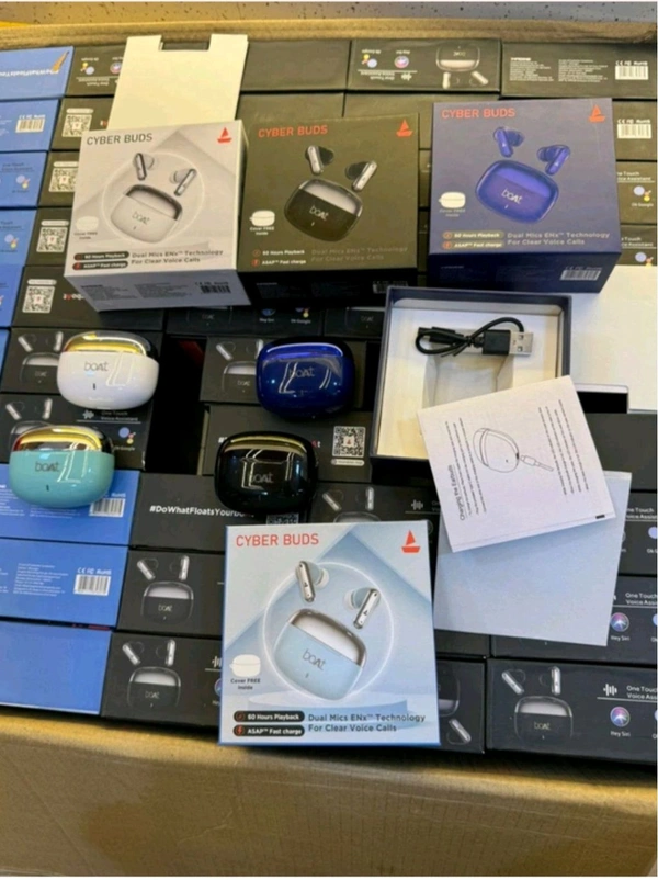 New Boat Cyber Buds 💯% Og Extra Bass Sound Shiny ✨ Earbuds (4 Different & Unique Colours)
