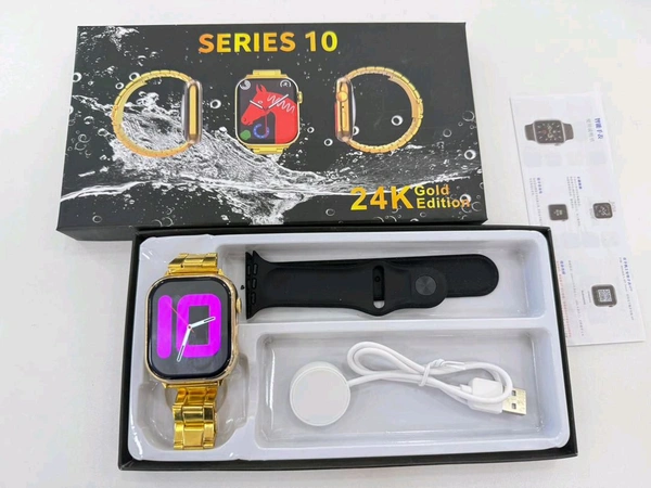 Series 10 (24K Gold Edition) Double Starp Heavy Premium Quality Smart Watch 