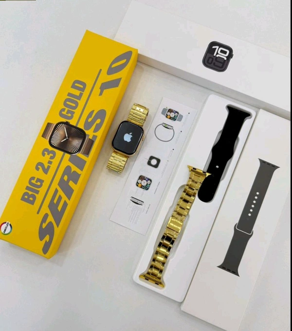 Series 10 Big 2.3" Display Gold Edition Double Starp Heavy Premium Quality Smart 🤓 Watch ⌚