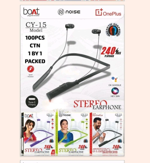 C-15 Mix (Boat Noise And One Plus) Og Quality Wireless Nackband Metal Ear 