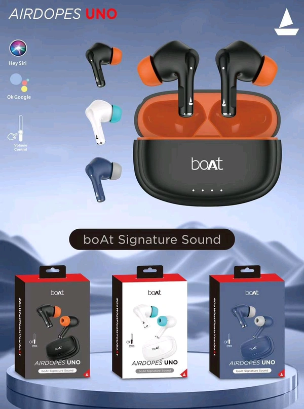 New 🆕 Boat UNO 💯% Og new Earbuds Big Box Packing Extra Bass Sound Volume Control 