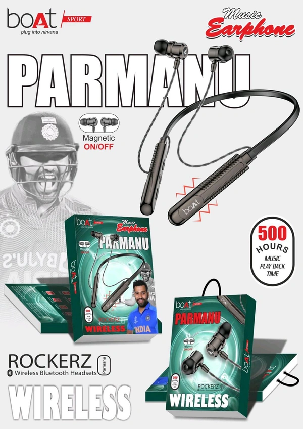 Boat Parmanu 💯% Og Neckband Magnetic 🧲 on Off +All Shiny ✨ Ear+Metal & Magnet 🧲 ear +300 mah big Battery🔋+Double Box Packing