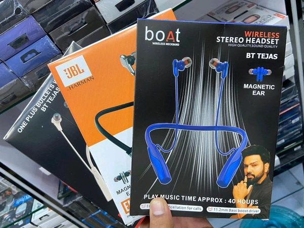 BT tejas magnetic 🧲 Ear+ Shiny ✨+ 200 Mah big battery 🔋 1by1 Lamination Pack Nackband 