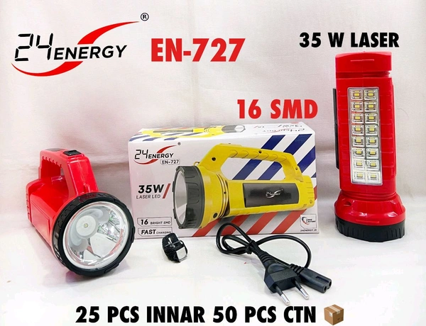 24 Energy New EN - 727 35w Laser Led Torch Light ( Rechargeable )