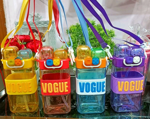 Cute Water Bottle With Double Sipper Options ( 2in1 ) 