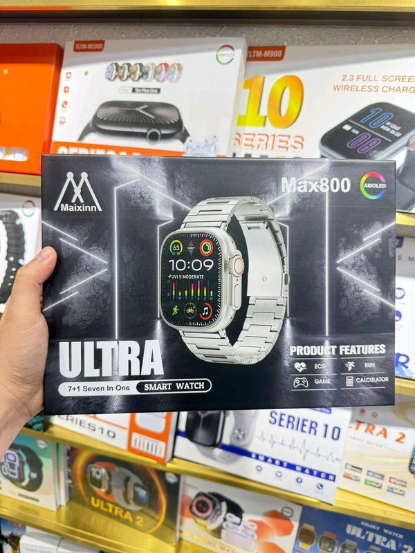 New 7in1 Max 800 Smart Watch Amoled With 7 Belt Limited Stock 