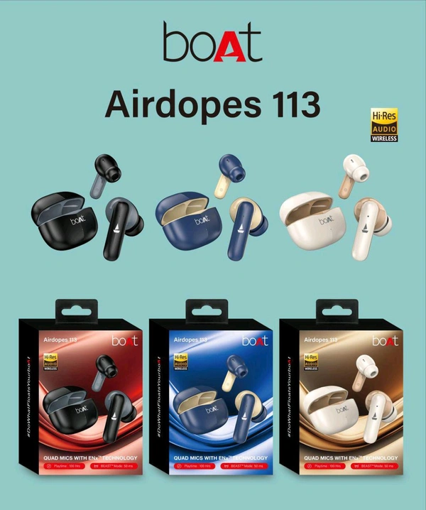 New🆕 Boat Airdopes (113)💯% Og new Earbuds Good Packing Extra Bass Sound