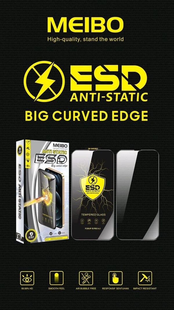 Meibo ESD Anti-static Big Curved 6D Glass (Ip)  - Ip 15