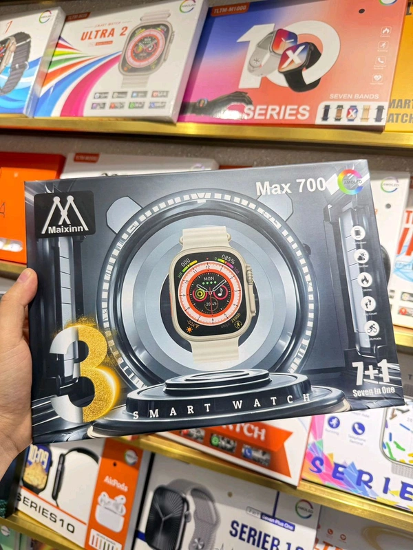 New 7in1 Max 700 Smart Watch Amoled With 7 Belt Limited Stock 