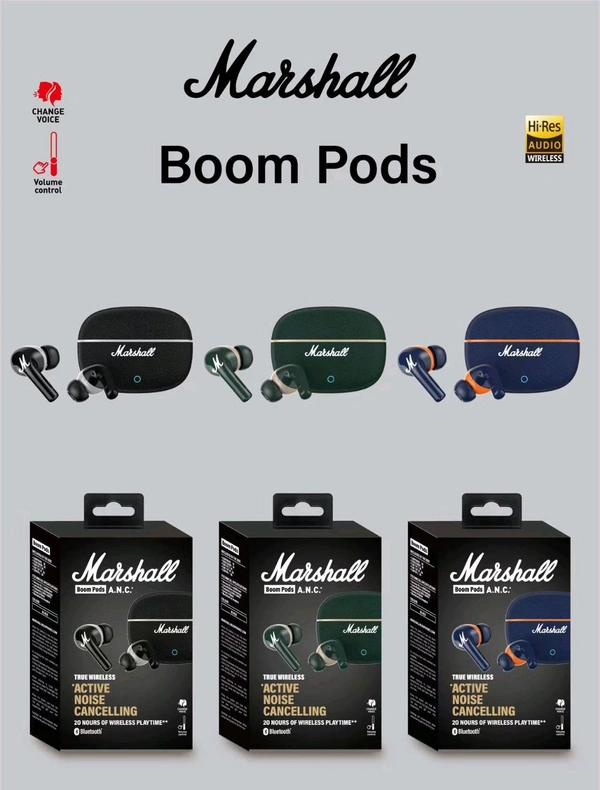 Marshall Boom Pods Og Quality Earbuds 
