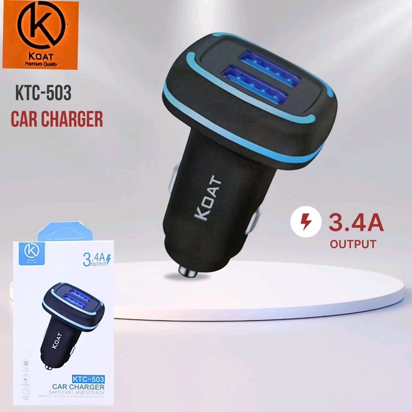Koat New Kt-503 Double USB 3.4amp Output Car Adaptor (6 Months Warranty)