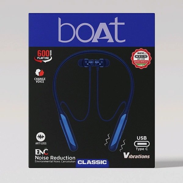 Boat New Classic (Megnet On Off , Voice Changer , On Off Vibration, Type C Port) Double Box Pecking Nackband 