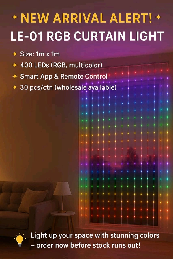 New Smart Bluehue® LE-01 RGB Curtain Lights (Size 1m × 1m)  With App  control 