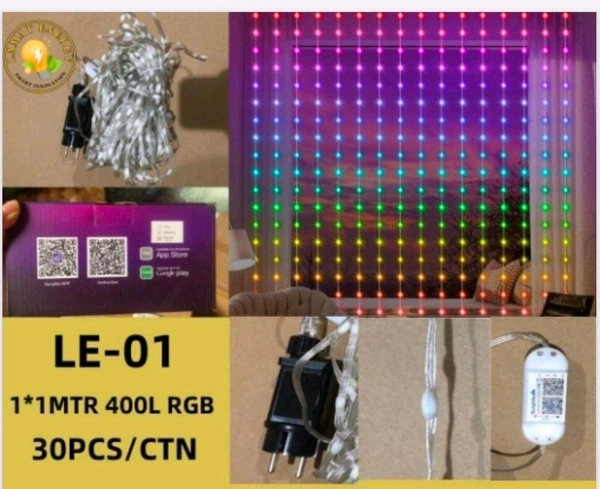 New Smart Bluehue® LE-01 RGB Curtain Lights (Size 1m × 1m)  With App  control 