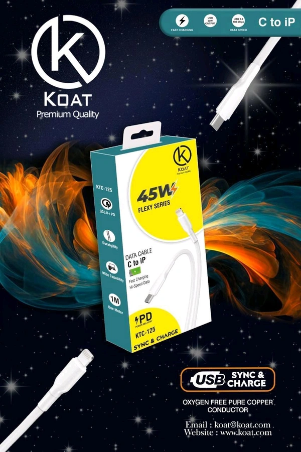 Koat K-125 (45w) Flexy Series C To Iphone Cable 