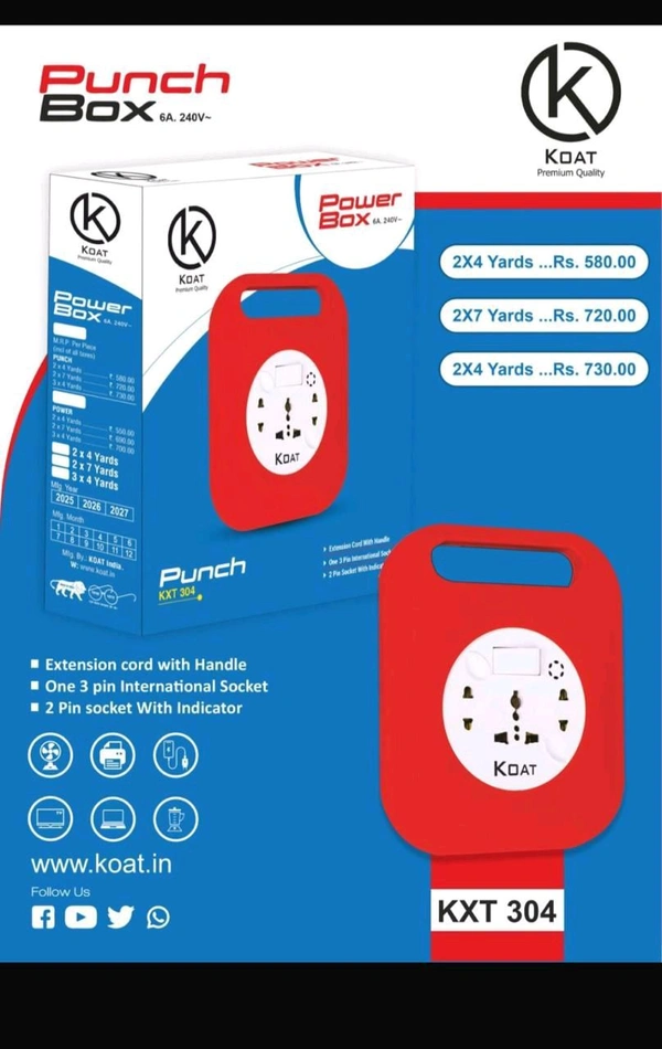 Koat Ext-305 Extension Cord With Handle With 16 Ft Wire 
