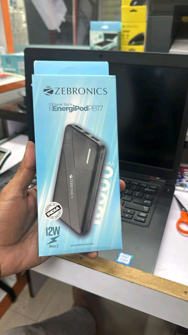 Zebronics PB17 10000mah 12w Fast Charging Power Bank With 1 Year Warranty 
