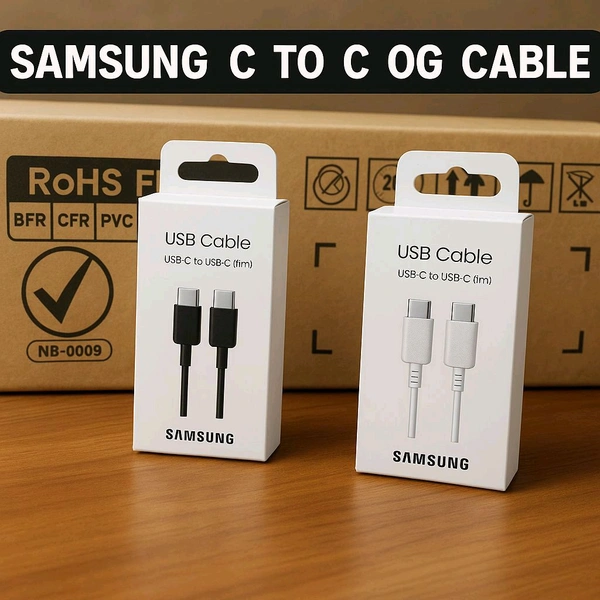 Samsung PD 100% Og (Type C To Type C Port) Heavy Quality Cable (Box Pecking)