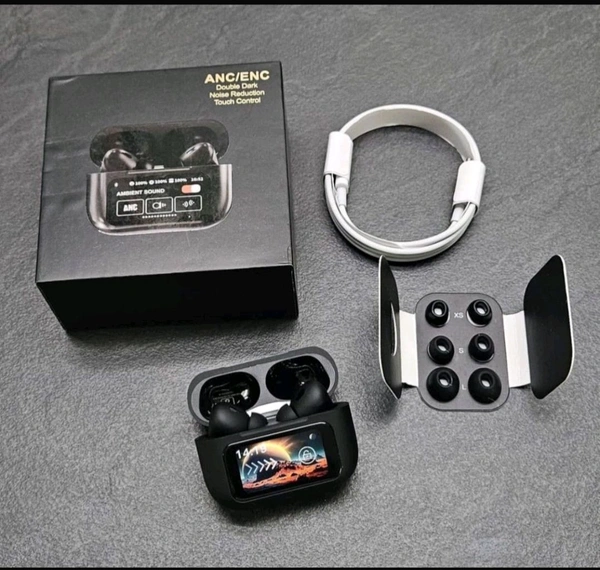 Airpods Pro 2 Display (Second Generation Anc & Enc Working) Black Colour 