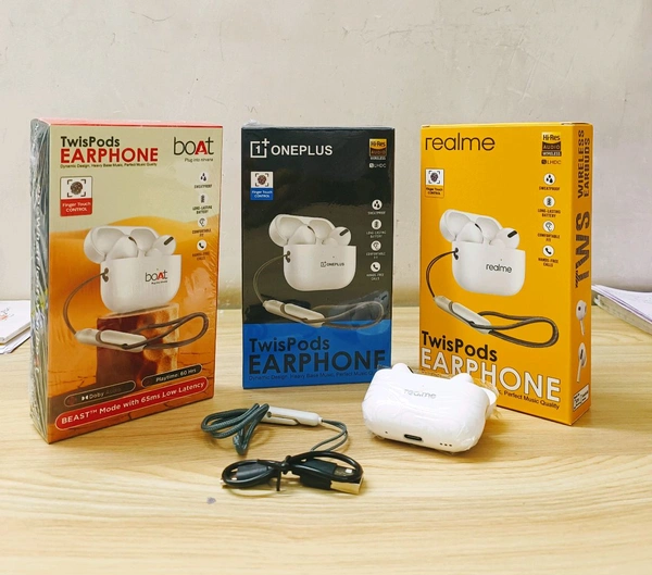 New 🆕 Mix 3 Model (Boat , OnePlus , Realme) Twinspods (Type C Port With Dori) - Realme