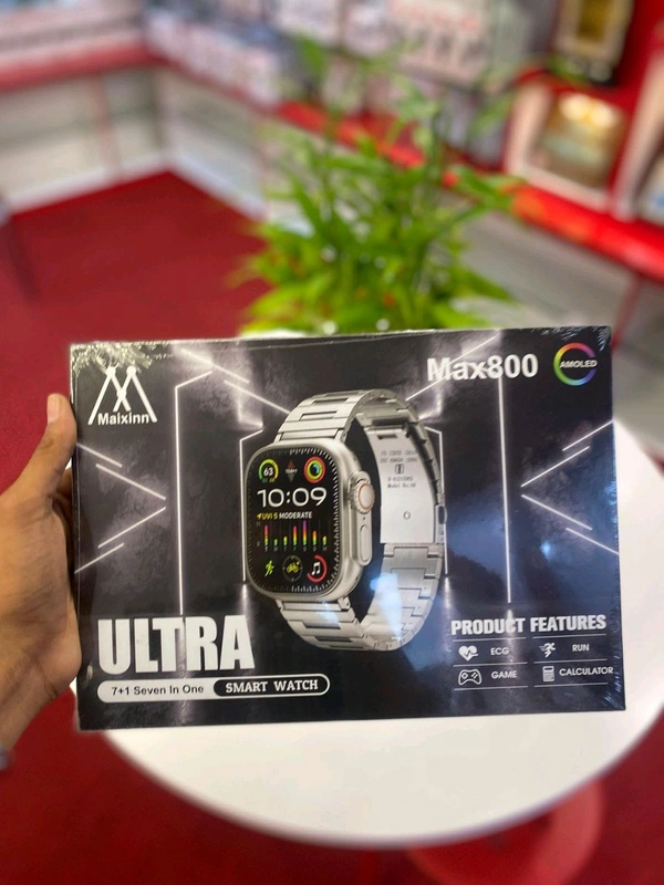 New 7in1 Max 800 Smart Watch Amoled With 7 Belt 