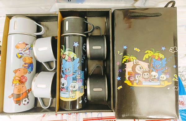 🆕 New Printed Heavy Quality Vaccum Flask Set 2in1