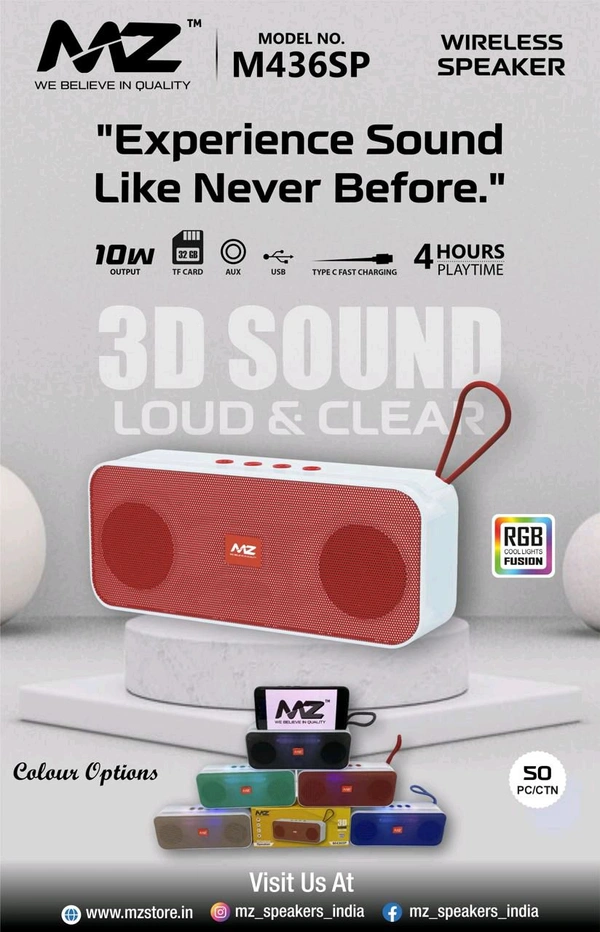 Mz M-436 (3d Sound, RGB Cool Light Fusion , Mobile Stand)