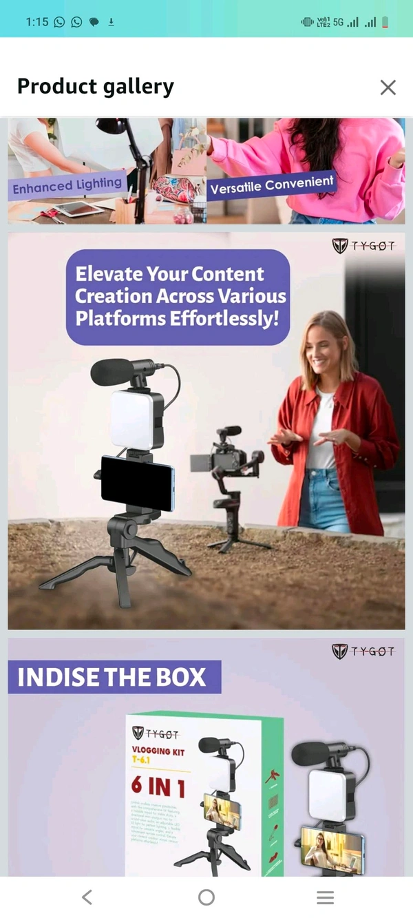 New 🆕 AY-49 Video Making Kit (1 Tripod , 1Led Flash , Microphone , Smartphone Holder , Remote Control)