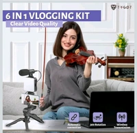 New 🆕 AY-49 Video Making Kit (1 Tripod , 1Led Flash , Microphone , Smartphone Holder , Remote Control)