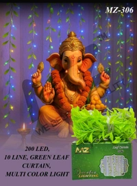 🌿 MZ-306 Green Leaf Curtain Lights | 200 LED | Multicolor Decoration Light