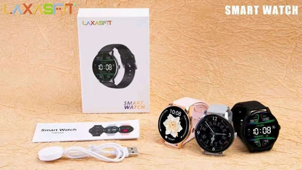 New GT-02 Round Daul Display (Laxasfit) Smart Watch (Wireless Charger , OG Imported Quality)