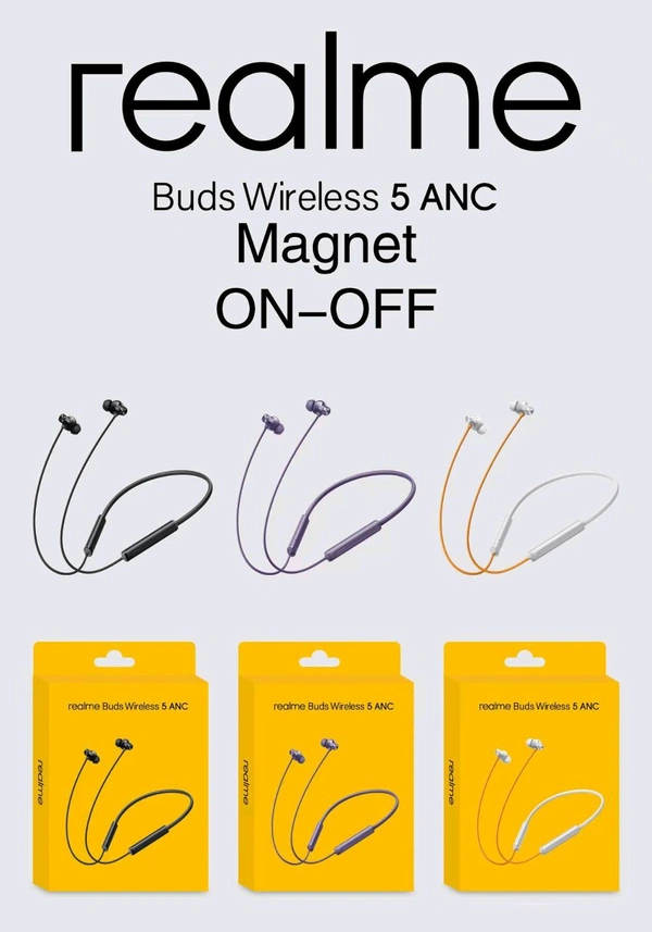 New 🆕 Realme Wireless 5 Neo Magnetic 🧲 on Off Extra Bass Sound Nackband 
