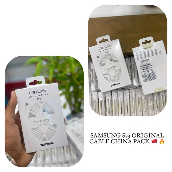 New Samsung Galaxy S-23 Pd Type C To Type Imported Og Quality Box Pecking Cable (Pure Og 100% 1.8Mtr) 