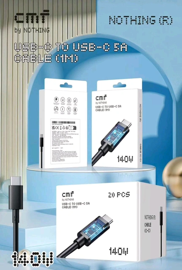 CMF (By Nothing) New Pd Type C To Type C (140Wts Support , 5Amp) Cable 