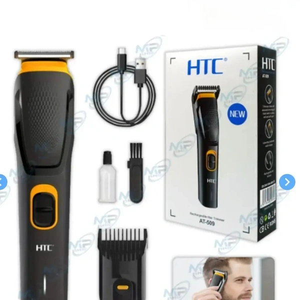HTC AT-509 Rechargeable Hair Trimmer (T-blade Design, Patent New Model, Type C Charging Port)