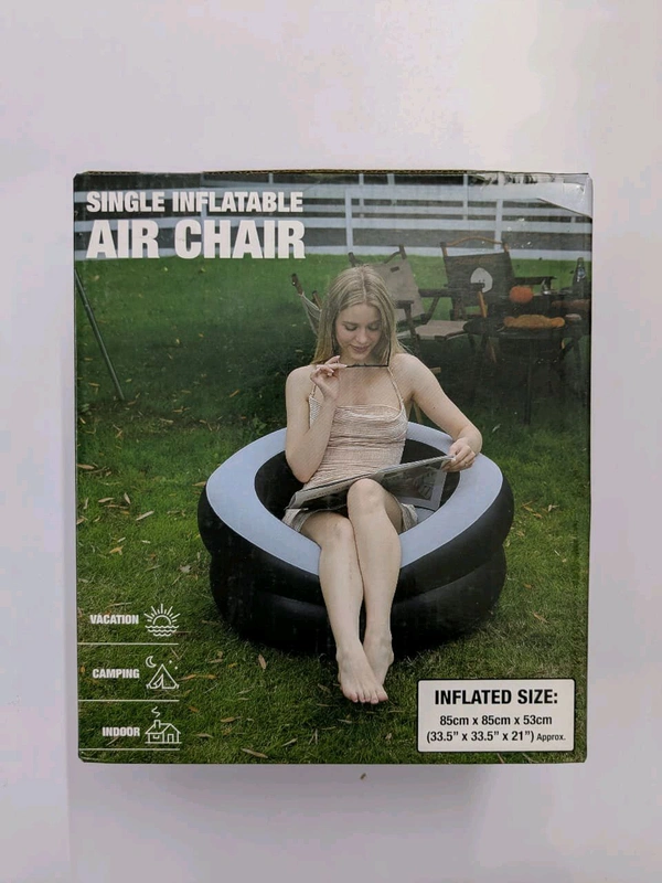 New Single Air Chair (Inflatable, Vacation, Camping, Indoor Useful)